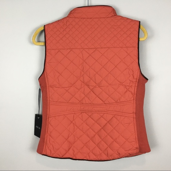 Active USA Jackets & Coats Quilted Vest Dusty Pink Nwt Knit Side